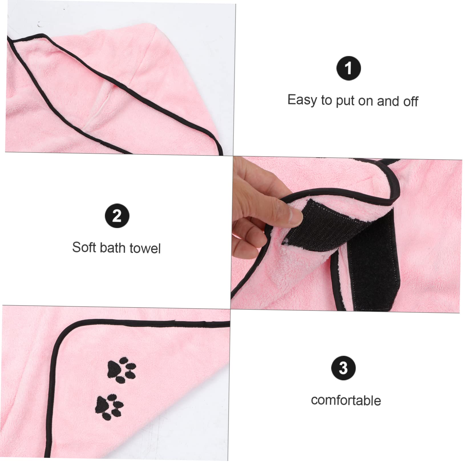 Sosoport 2 Pièces Peignoir pour Animaux De Compagnie Serviette De Bain pour Chat Serviette De Bain pour Animaux De Compagnie Serviette À Séchage Rapide Serviette Chien Peignoir Manteau