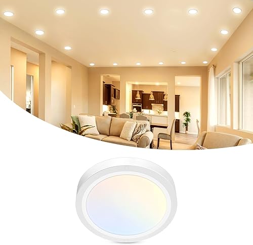 libtit Paquete de 1 luces LED de techo pequeñas de 4.7 pulgadas, montaje empotrado, 3000 K, 4000 K, 6500 K, ajustable, 7 W, 700 lúmenes, luz de