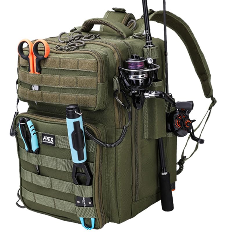 Fishing Backpack with Rod Holder, Fishing Tackle Bag