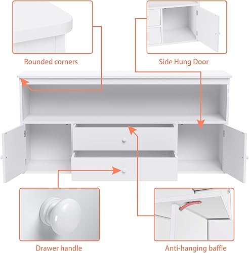 Miniatura 4 de Timy Organizador de almacenamiento de juguetes de 44.5 pulgadas con 2 cajones, cubos organizadores de juguetes de madera, estantería para niños para