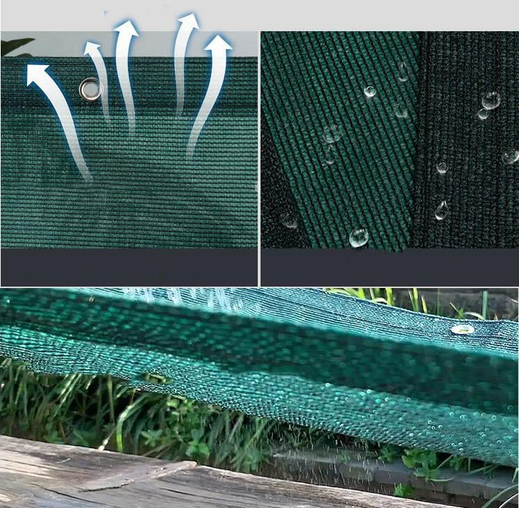 Malla de bloqueo solar resistente a rayos UV, toldo para el sol verde con ojales 1x10m 8