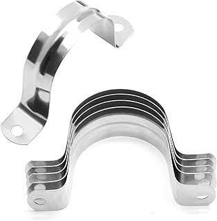 Uenhoy 50 Pcs 2" Stainless Steel Rigid Pipe Strap Clamps