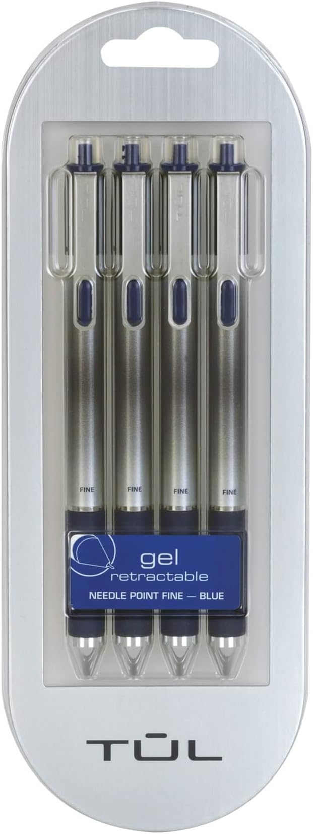 TUL Gel Pens, Retractable, Needle Point, 0.5 mm, Blue
