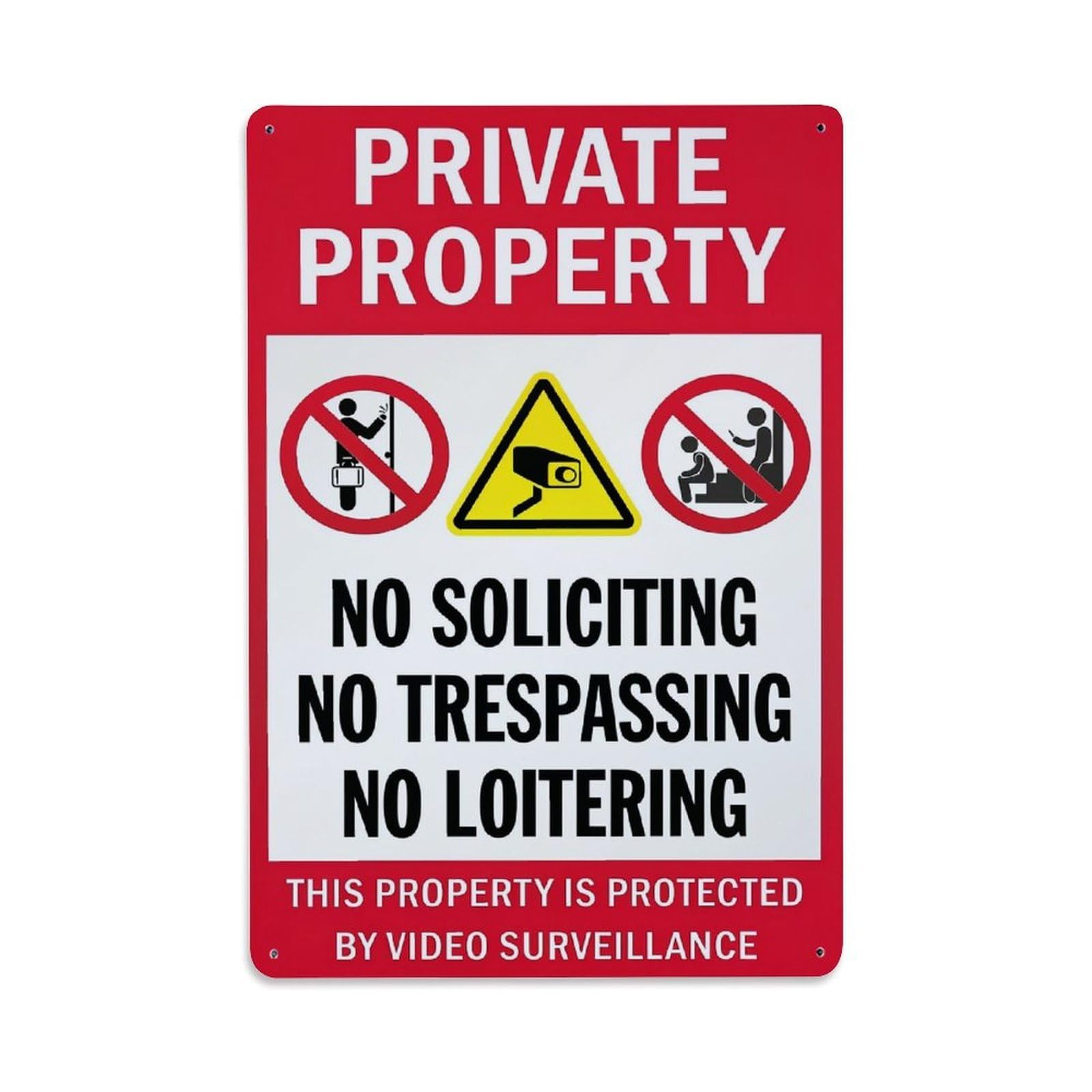 Nestemfo Vintage Private Property No Soliciting Tin Sign Metal Sign, Living Room,Bar, Home, Bedroom Wall Decor,Retro Metal Poster 8X12 Inches