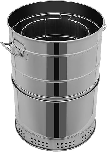 Miniatura 5 de Parrilla de carbón, parrilla de carbón colgante de acero inoxidable con 50 pinchos, parrilla de barbacoa al aire libre para colgar y ahumar en la