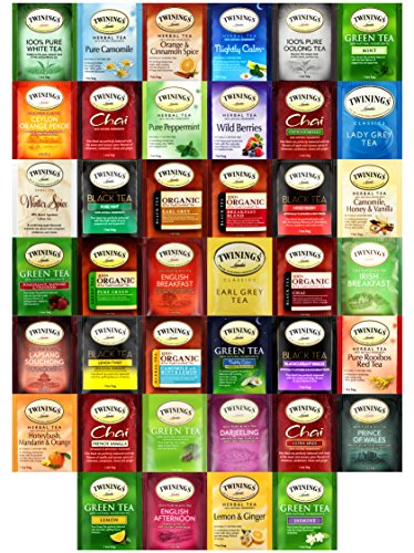 Twinings Tea Bags Sampler Assortment Includes Mints (40 Count) by Variety Fun