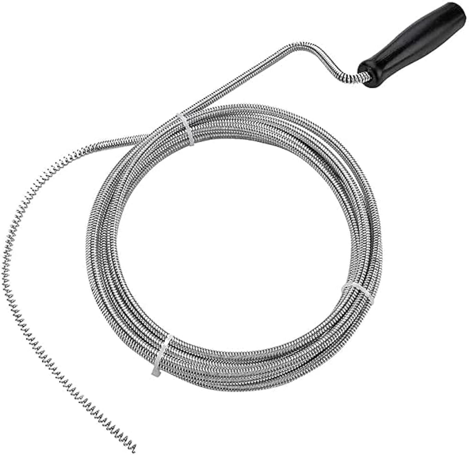 Flexible Spring Wire Sink & Drain Cleaner Hair Removal Tool Metal Snake Brush with Plastic Handle Drain Opener for Kitchen, Basins, Toilet, Bathroom, Bathtubs Sewers (SILVER) (3 METER)