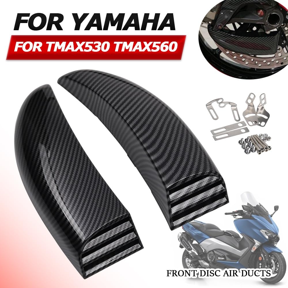 Conducto de aire Conducto Aire Freno Delantero Para TMAX530 560 DX SX | Kit de montaje de enfriador de pinza de freno, conductos de aire de refrigeración de disco delantero de motocicleta