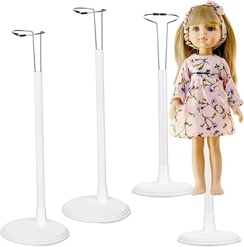 Miniatura 9 de Doll Stand, 4Pcs Plastic Doll Stands for 12 to 18 inch Dolls or Action Figures, Adjustable Dolls Display Holder Up to 1.5 LBS, Waist 1.9" - 3.5"