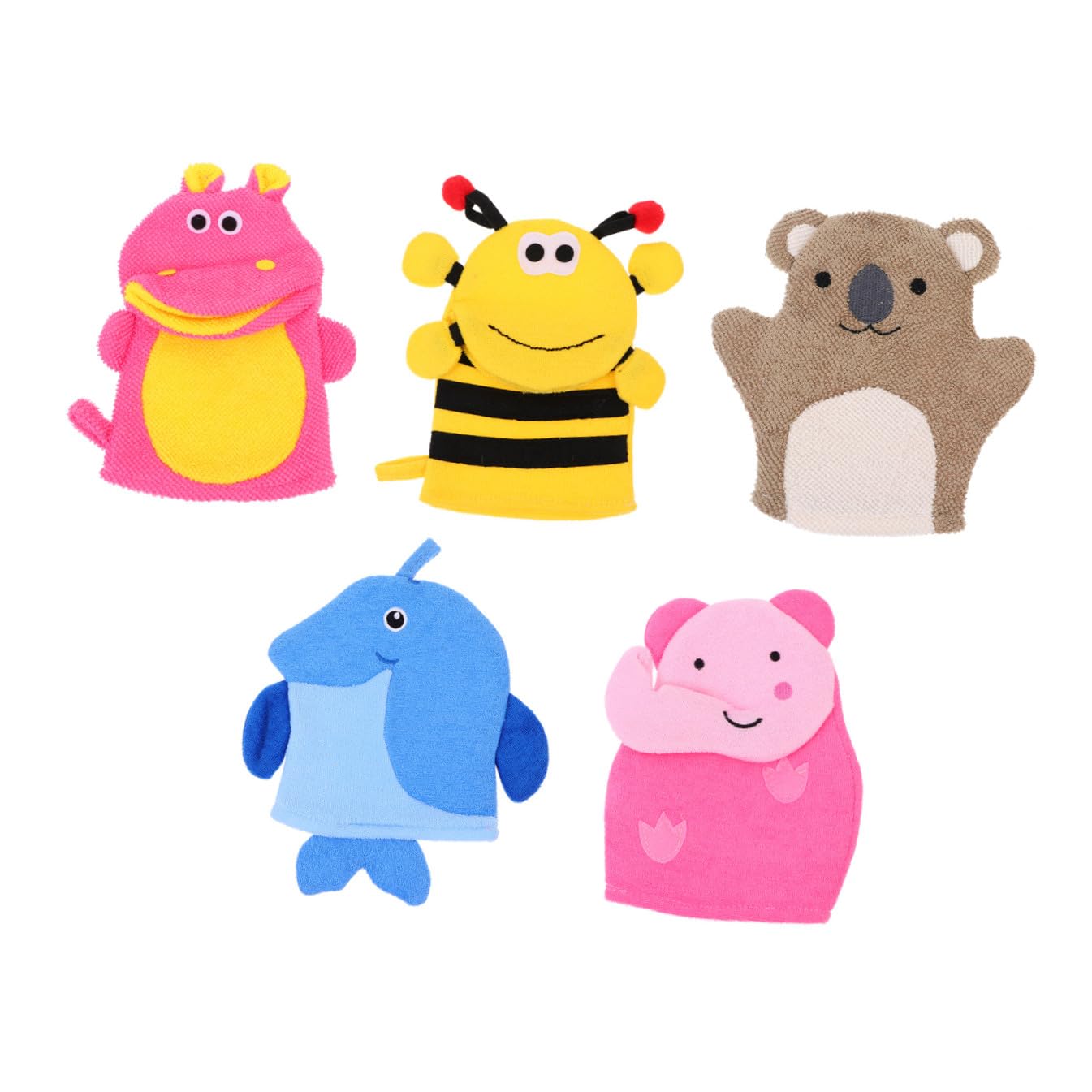 Guantes de Baño Exfoliantes Infantiles 5 Piezas de Fibra