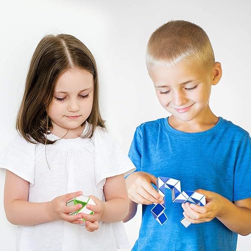Miniatura 6 de ArtCreativity Juego de 3 rompecabezas de serpiente, rompecabezas de cubo giratorio de serpiente para niños, divertidos juguetes para ansiedad para