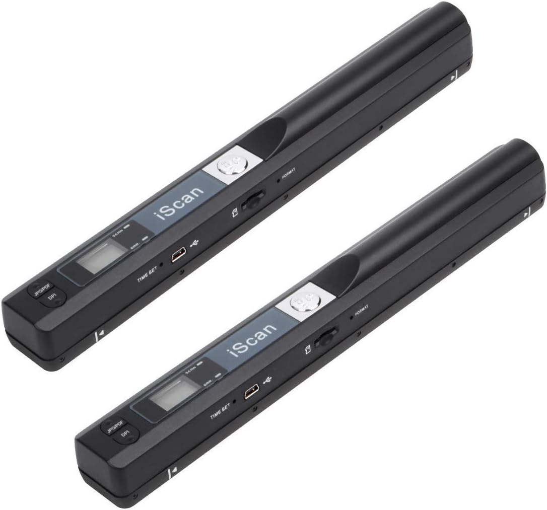 Microware Portable Scanner iSCAN 900 DPI A4 Document Scanner Handheld for Business, Photo, Picture, Receipts, JPG/PDF Format Selection, Micro SD Card Hand Scanner (Pack of 2)