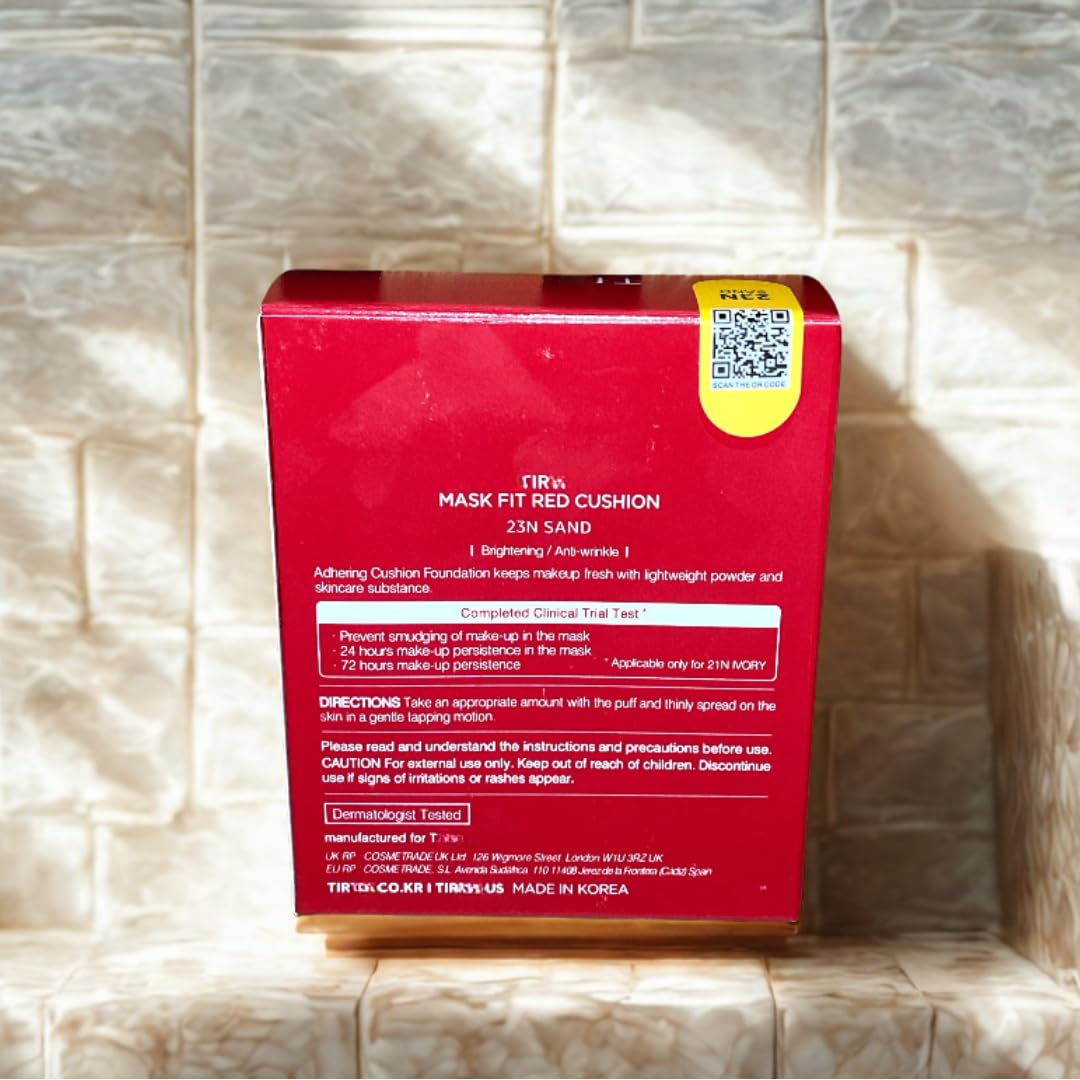 Korektor kolorystyczny - Mask Fit Red Cushi No.23N Sand 18g - K-Beauty - Koreański podkład do pielęgnacji skóry - Make-up Cushi Compact - TIR