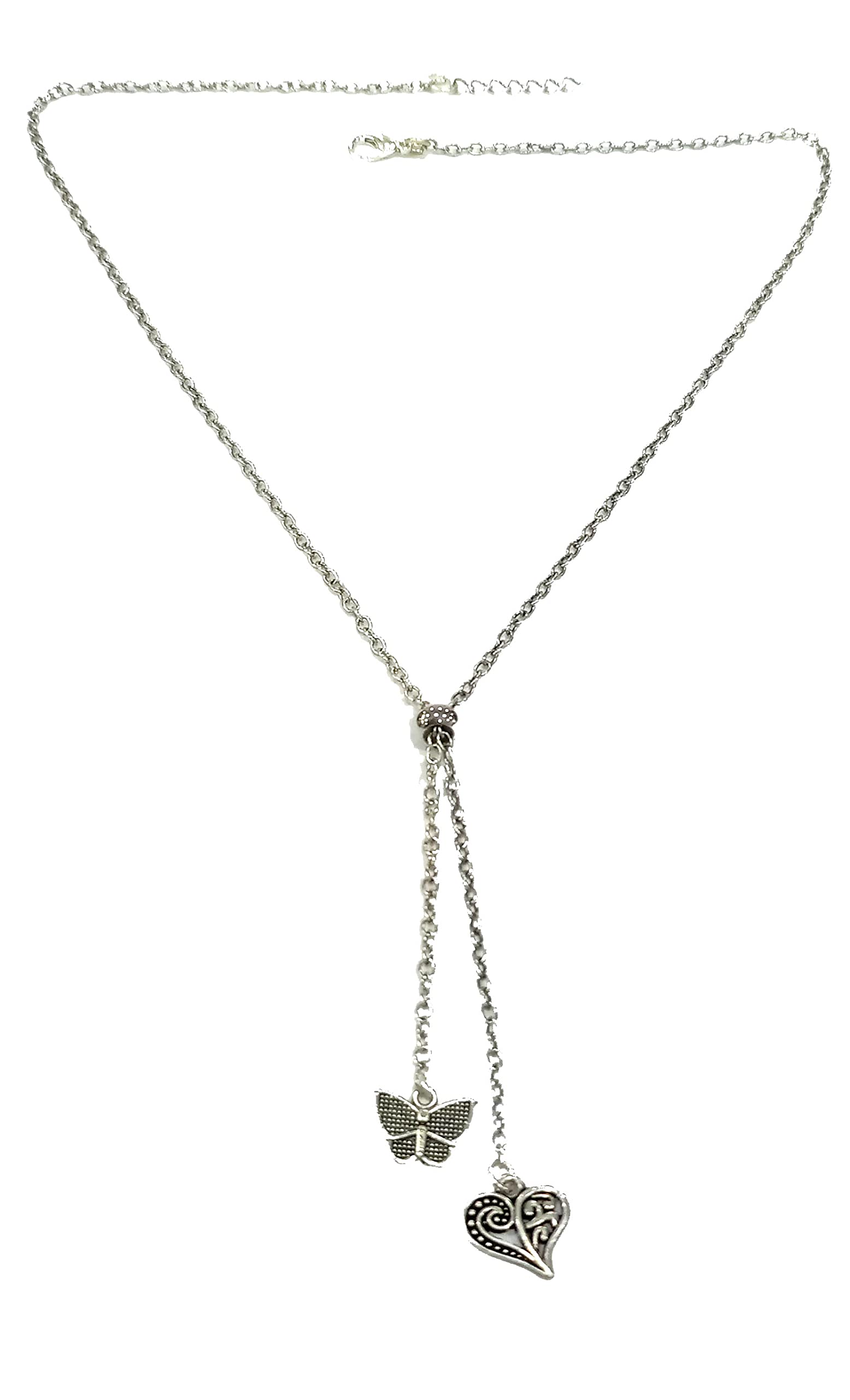 Oxidised chain with Diferent ston modern style Choker Necklace (n359)-image-36