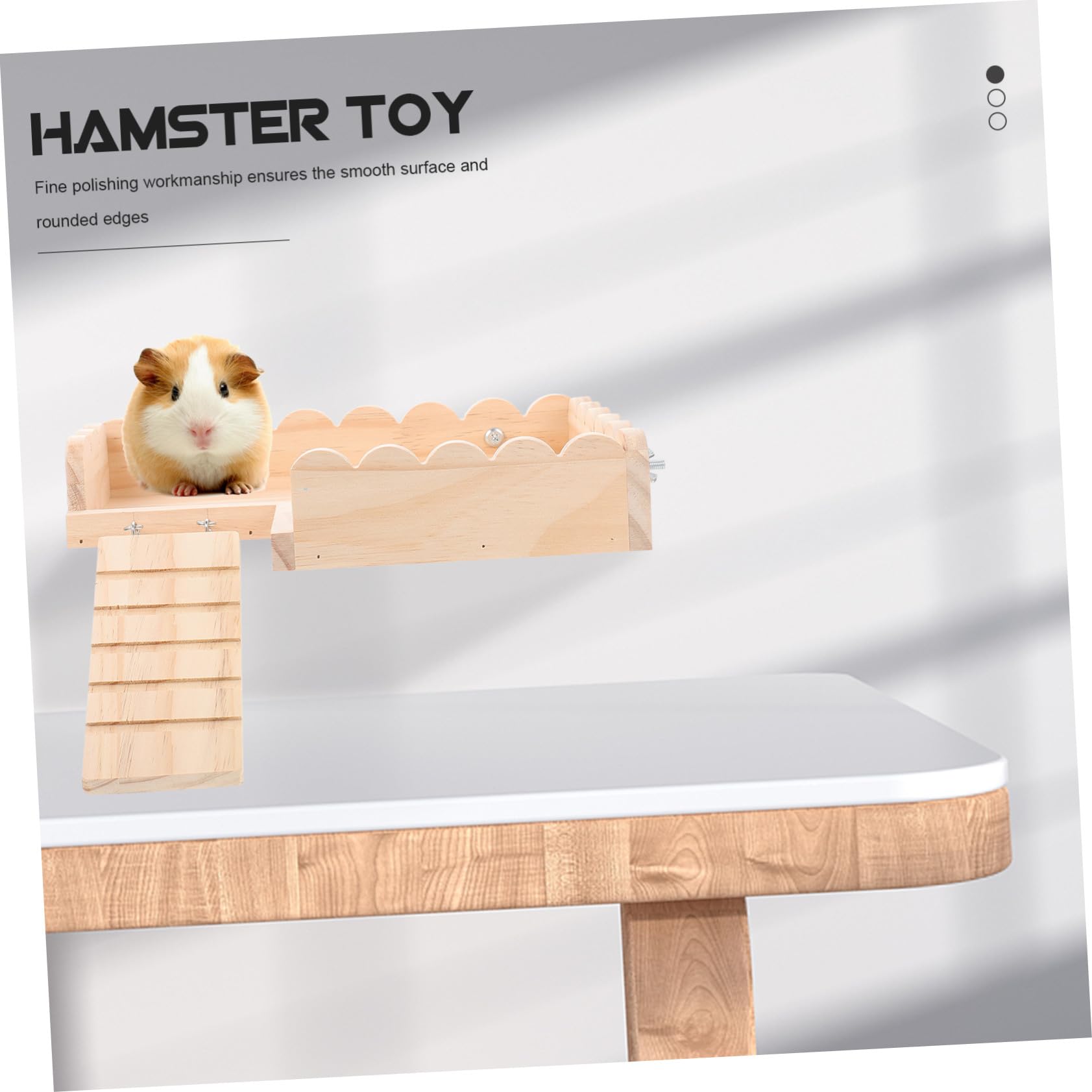 Hohopeti Hamster Plattform Holzspielzeug mit Leiter Stabile Kleintier Basis zum Klettern und Ruhen Langlebiges Holz für Hamster Meerschweinchen und Kleine Nager Einfache Installation