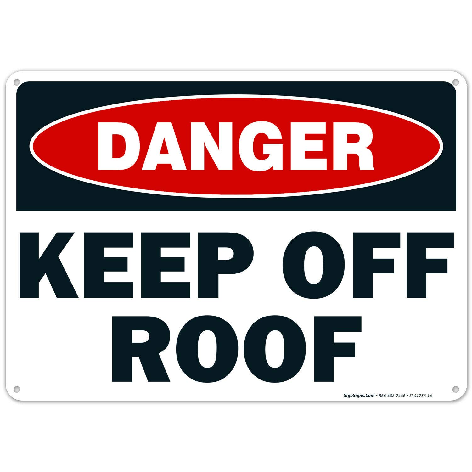 Bioprocess Danger Keep Off Roof Sign Funny Metal Sign 8X12 Inch