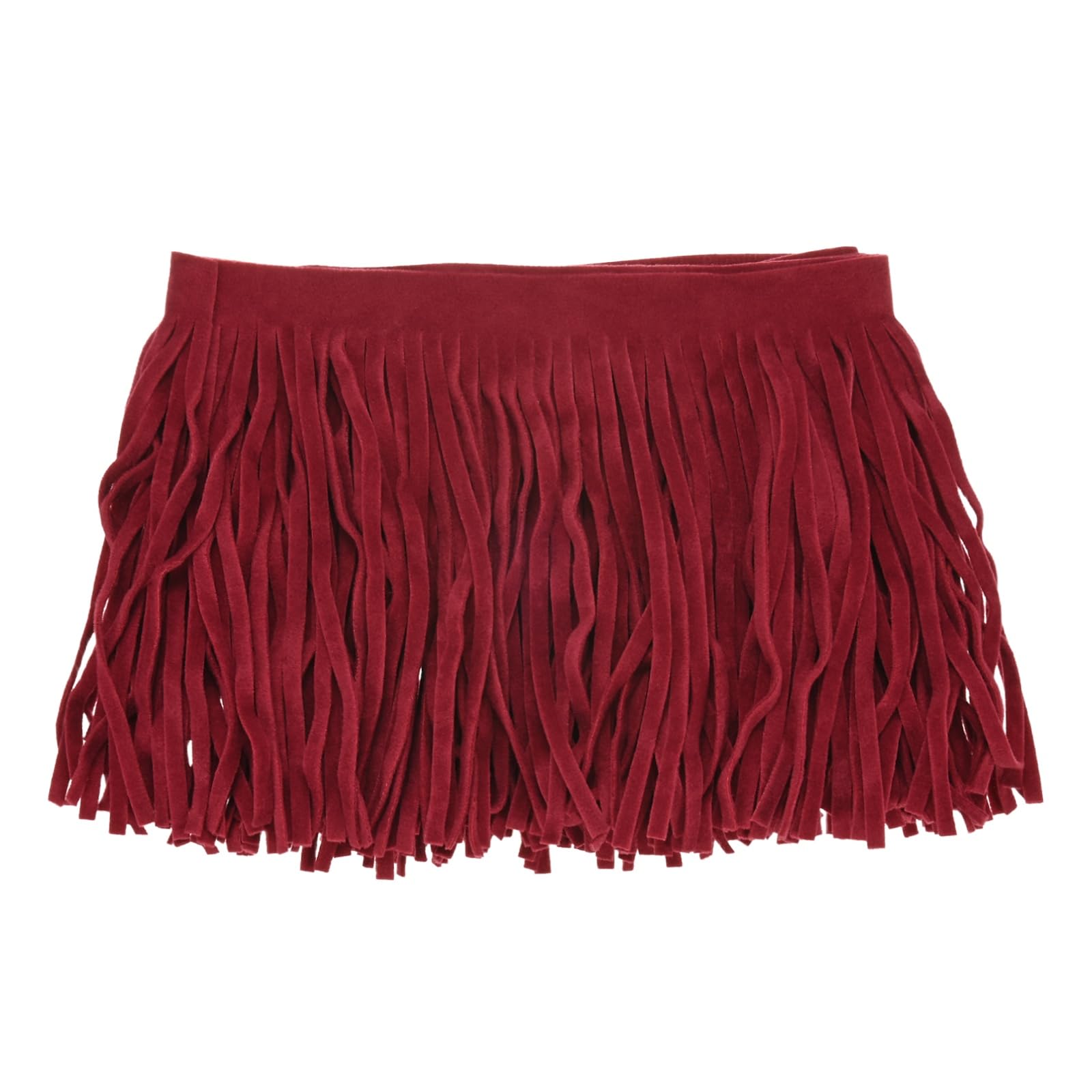 M METERXITY PU Leather Fringe Trim, 1 Yard 4 Inch Watermelon Red Double Side Suede Tassel Sewing Trim for DIY Craft/Sewing Dress Costume/Bags Shoe Decoration, Fringe Tassel — image 1