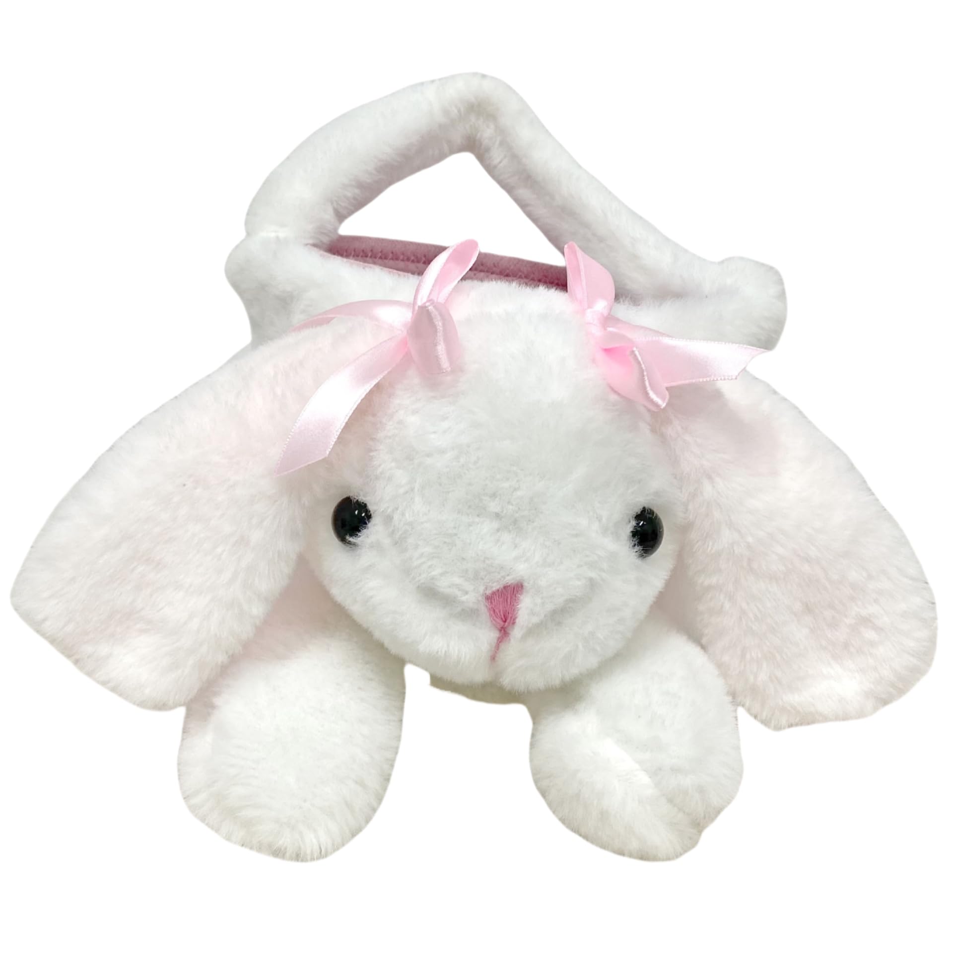 Easter Bunny Basket White Egg Hunting Storage - Easter Decorations for Kids Girls Women, Cosplay Party Supplies, Portable Gift Basket for Easter Egg Hunt Home Decor