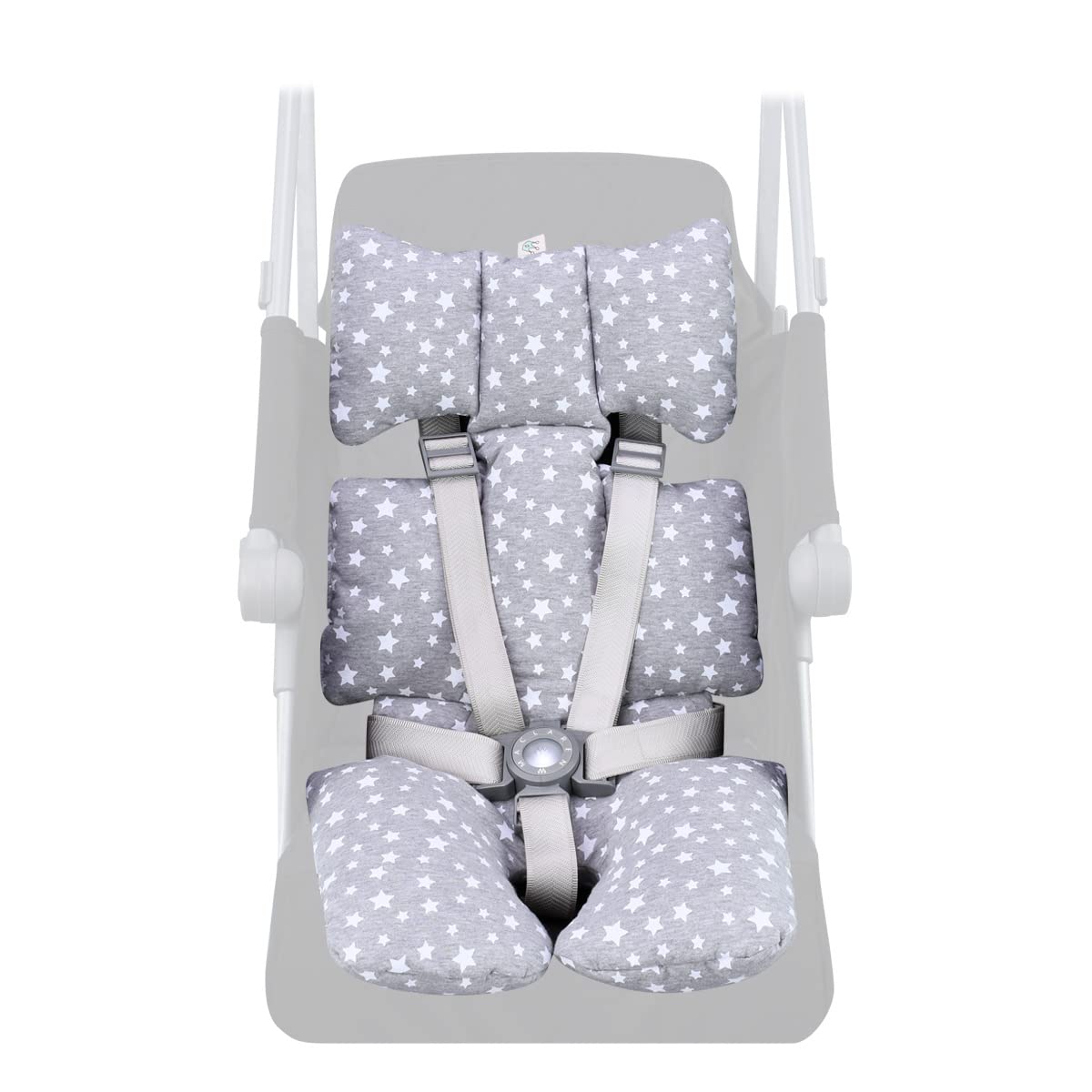 JYOKO Kids Cojín Reductor Universal para Cochecito y Silla de Paseo 100% Algodón (White Star Original)