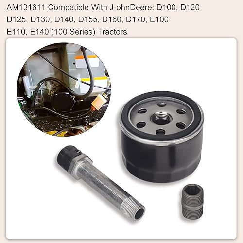 Miniatura 6 de MIU13767B Kit de conversión de cambio fácil (filtro de aceite AM125424 y tapón de drenaje AM131611 y adaptador MIU13767) para John Dee-re tractor de