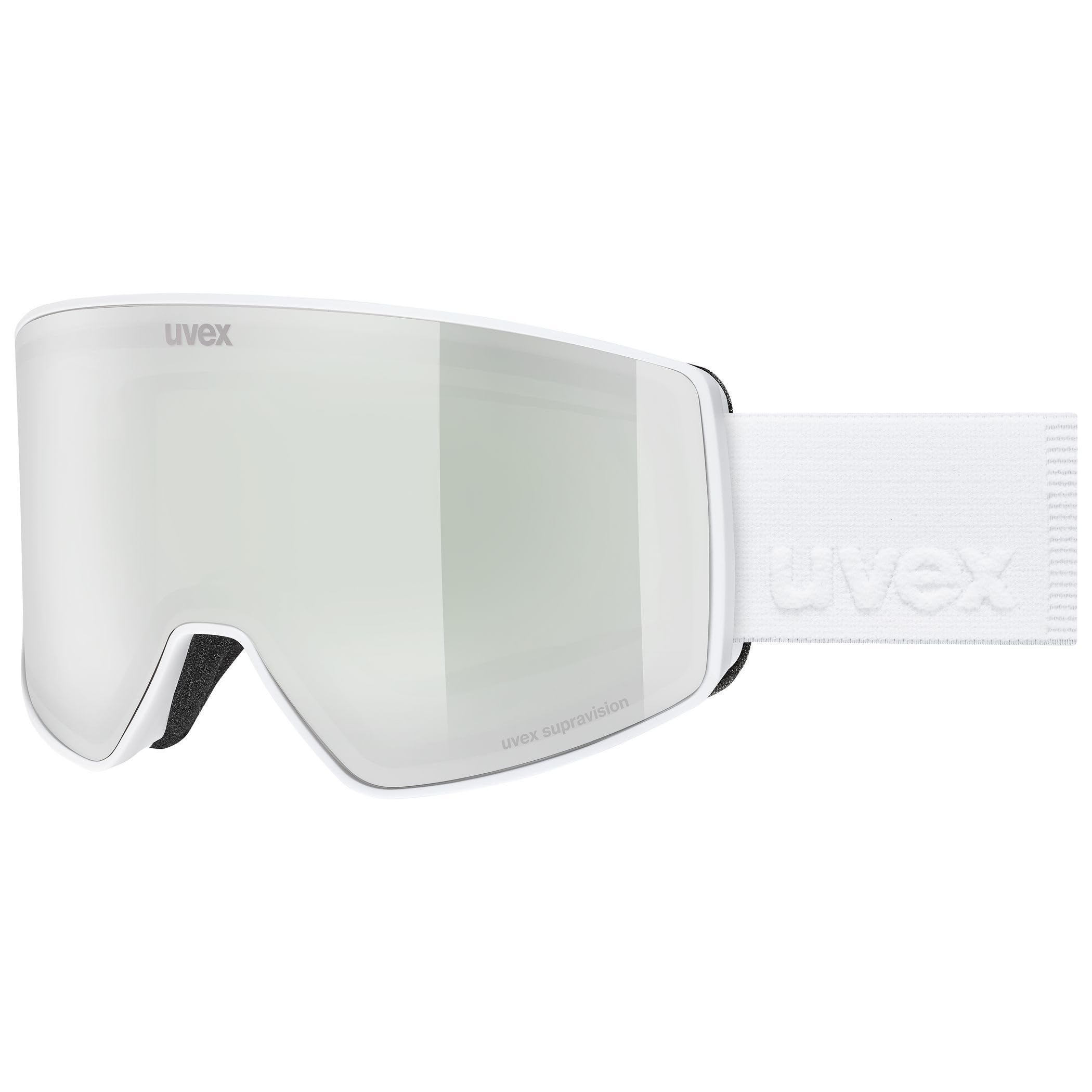 Uvex Unisex-Adult, scenic FM ski goggles, white matt/mirror silver, one size