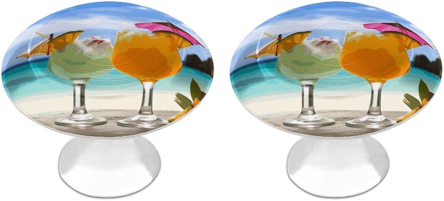 Cabinet Handles Round Drawer Pulls Tropical Beach Drink Dresser Knobs for Cabinets and Drawers Handle Kitchen Cabinet Pulls for Bathroom Cupboard Drawers Cabinet Pulls for Kitchen Door