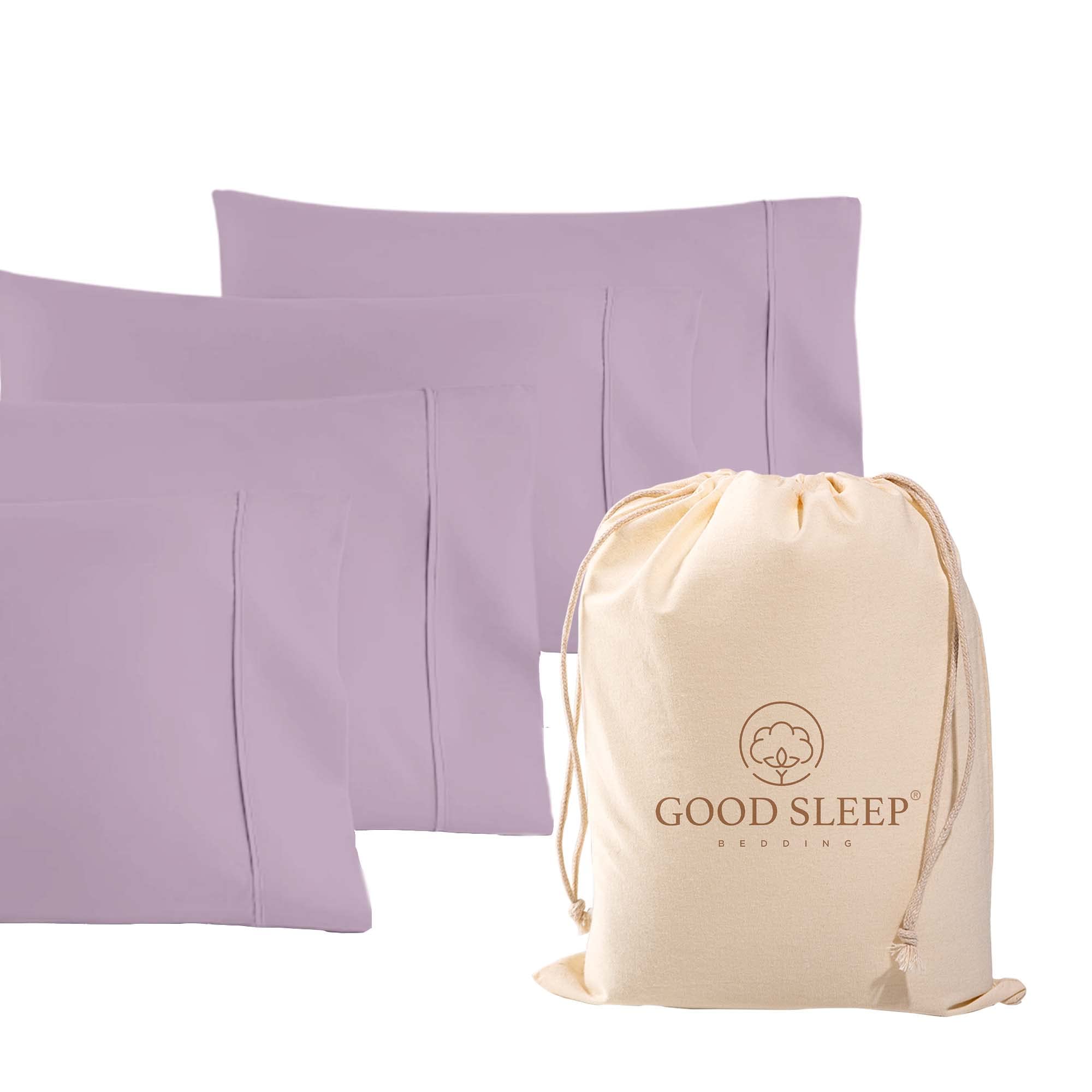 1000 TC Lavender King Pillowcases Set of 4 100% Egyptian Cotton Pillow Cases with Long Staple Cotton & Sateen Weave, Silky Soft Hotel - Like Bed Pillow Covers for Comfy Sleeping, Snug Fit — image 1