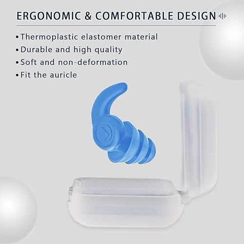 Miniatura 2 de Tapones para los oídos para nadar para niños, 3 pares de tapones de silicona impermeables reutilizables, protección para los oídos para surfear,