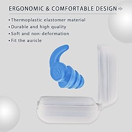 Kids Swimming Ear Plugs, 3 Pairs Waterproof Silicone Reusable Earplugs, Ear Protection for Pool Swimming Showering for Child 4-12 Years Old