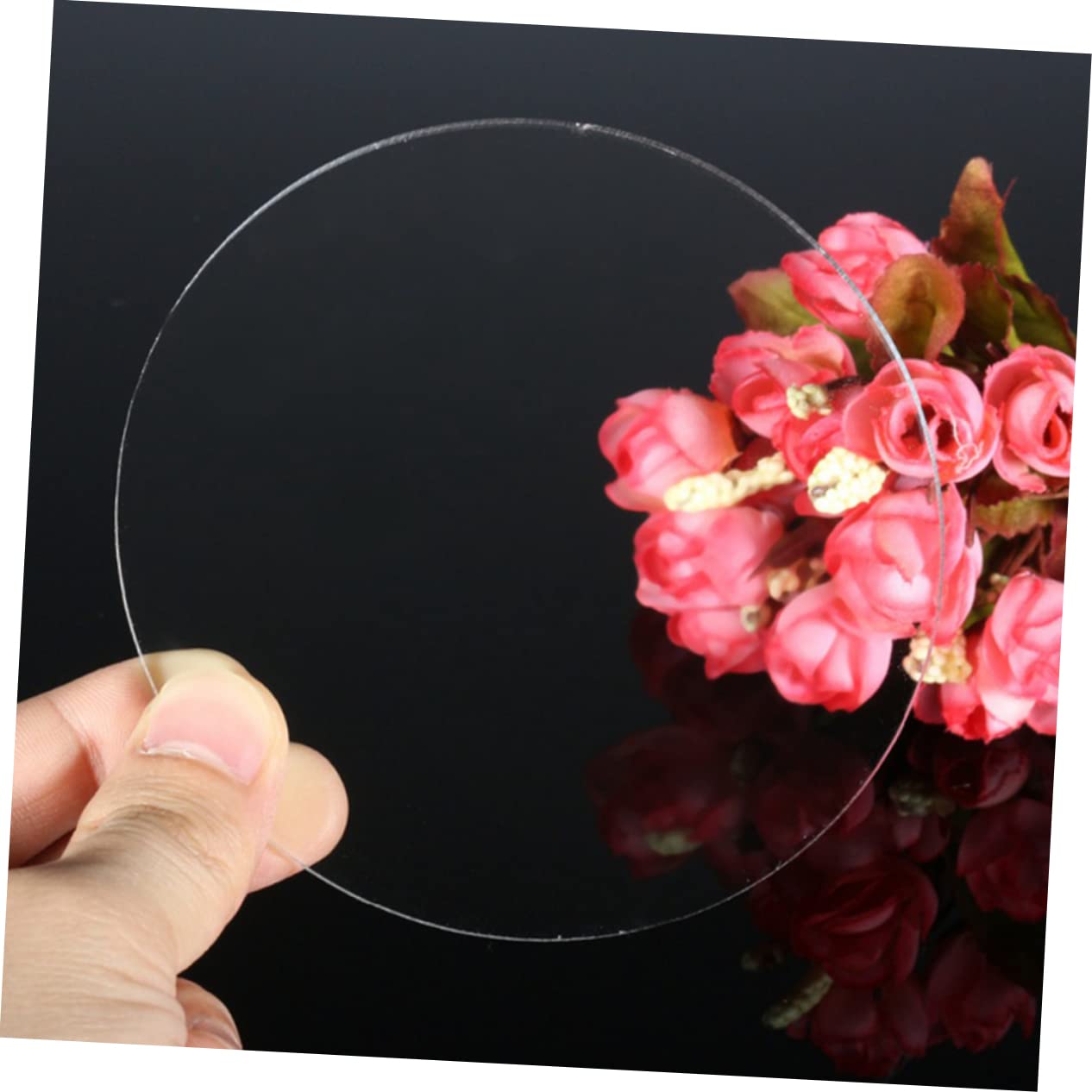 Housoutil Round Acrylic Sheet Circle Round Cutting Board Decor Round Mirrors Boards Reusable Project Clear Picture Frame Round Backdrop Cover Clear Plates Round Acrylic Board Transparent