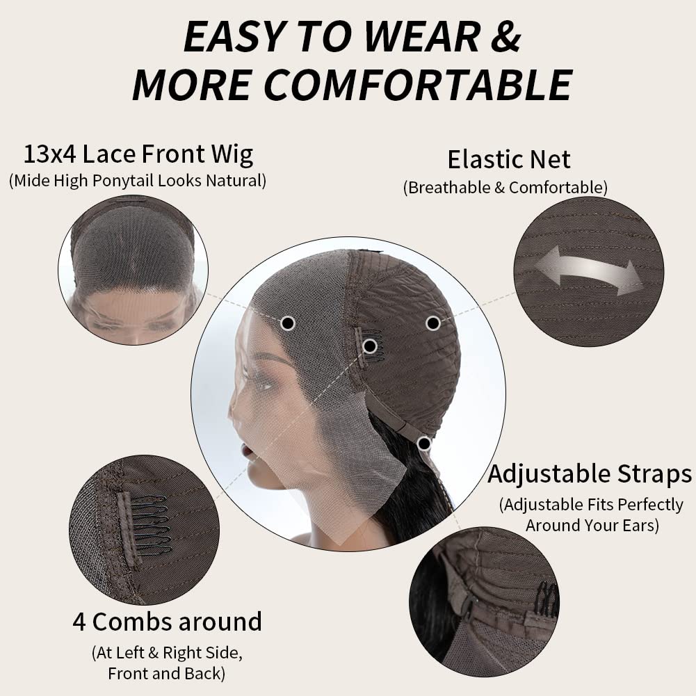 Spotlight 13x4 Bob Lace Front Wigs Straight Human Hair Wigs for Black Women 180% Density Brazilian Virgin Lace Closure Wig Pre Plucked With Baby Hair Natural Hairline 12 Inch（3D Lace）