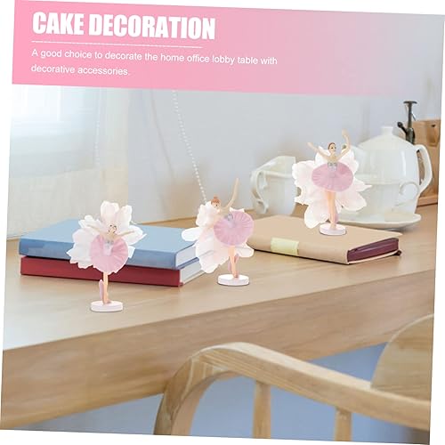 Vista 3 de 1 juego de 6 piezas de adornos de ballet para niña, accesorios para tartas, adornos de bailarina, decoraciones creativas para tartas, suministros