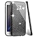 MEKO Glitter Bling Rubber Shock Absorbing and Scratch Resistant Bumper Case for Samsung Galaxy S7 Edge, Black