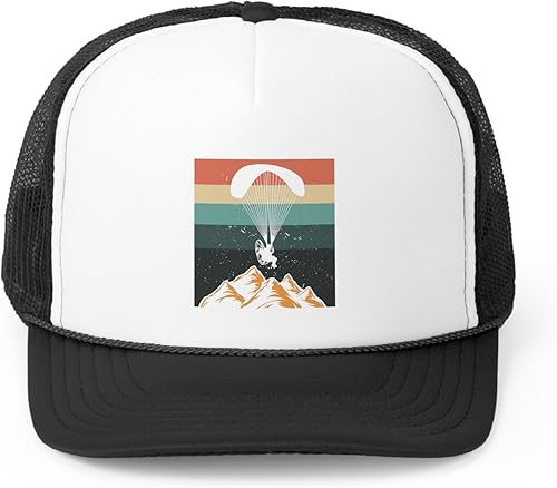 Vintage Parapente Entusiastas Ilustración angustioso Paramotores Paramotores Paracaídas Devoto Gráfico Trucker Caps