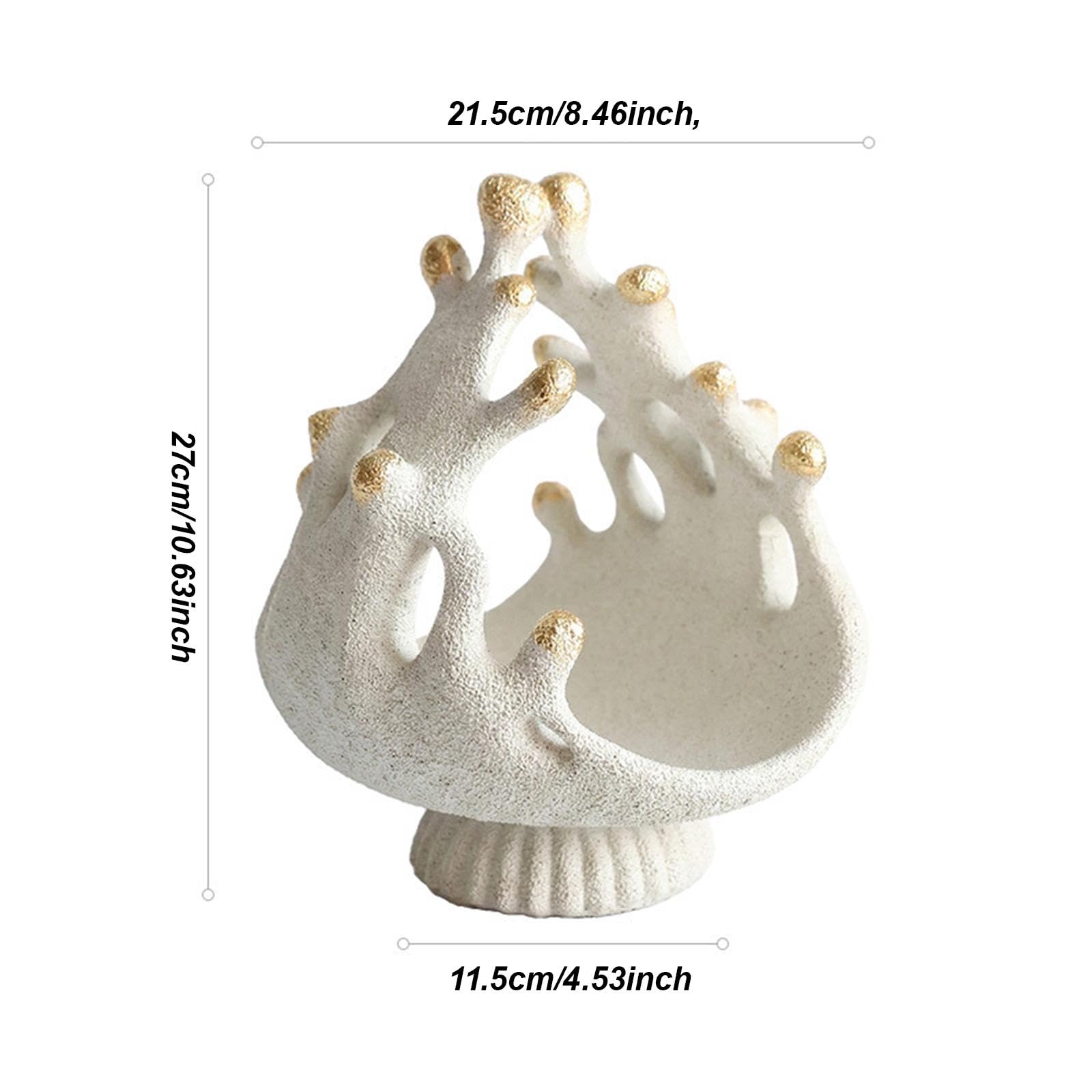 Bandeja de Joyas Bandeja Organizadora de Accesorios Plato Decorativo de Coral Figura Escandinava de Resina Apta para Mujeres Tocador Regalo Sala de Es, 21.5 Cm X 27 Cm