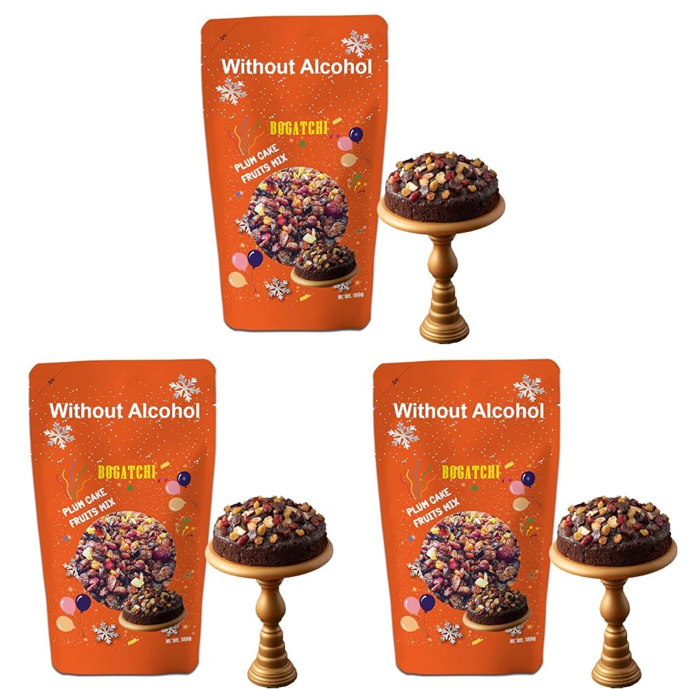 BOGATCHI plum cake fruits mix, Premium Mixed fruits for plum cake, Kerala style plum cake fruit mixture, Raisins, Dates, Dry Ginger, Cashews, Dry Ginger, Orange Peel, Tutty Fruity, Cherry, 180g-image-23