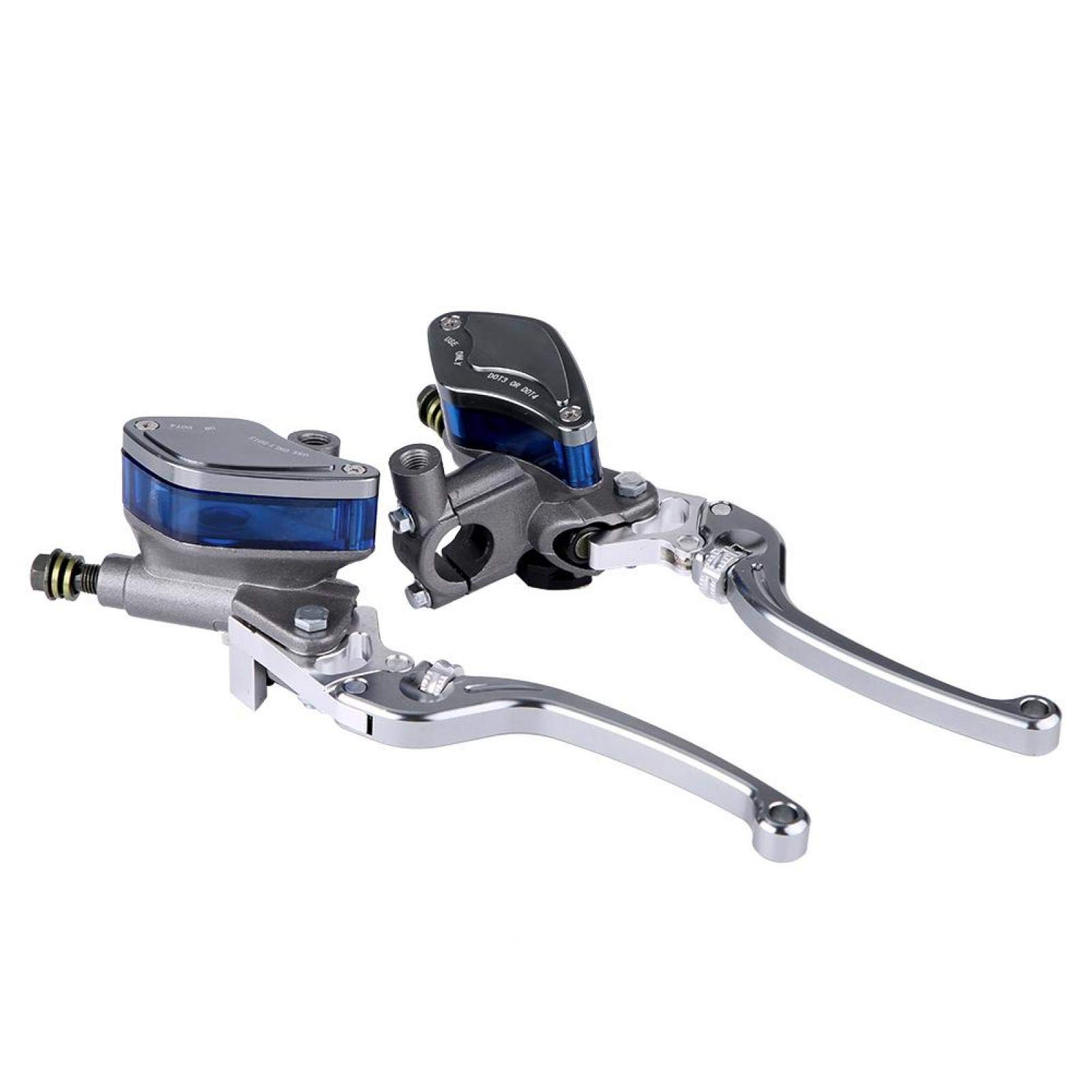 KIMIS Coppia di 22mm CNC Moto Pompa Freno Idraulico Leva Cilindro Maestro Frizione Regolabile(Colore Titanio)