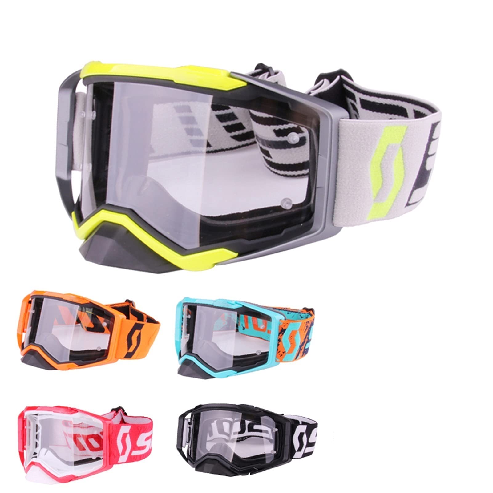 Occhiali Moto,Occhiali Motocross Dirt Bike Gear Goggles Moto Goggles in Bicicletta Casco da Motocross Glasses Sci off-Road Racing Guading Goggles Moto