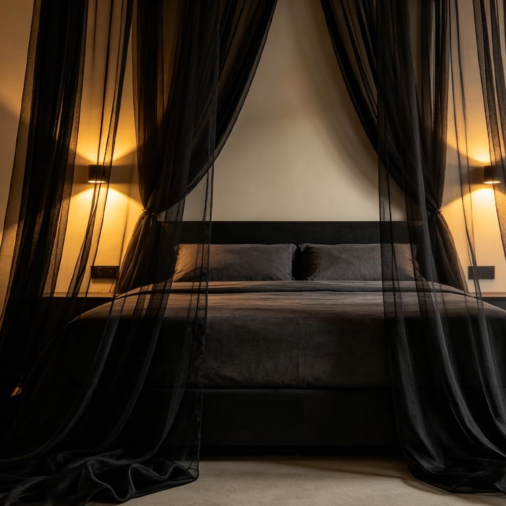 BDKMMS Wedding Arch Draping Fabric Panels, 6Pcs 118×63In Sheer Backdrop Curtains
