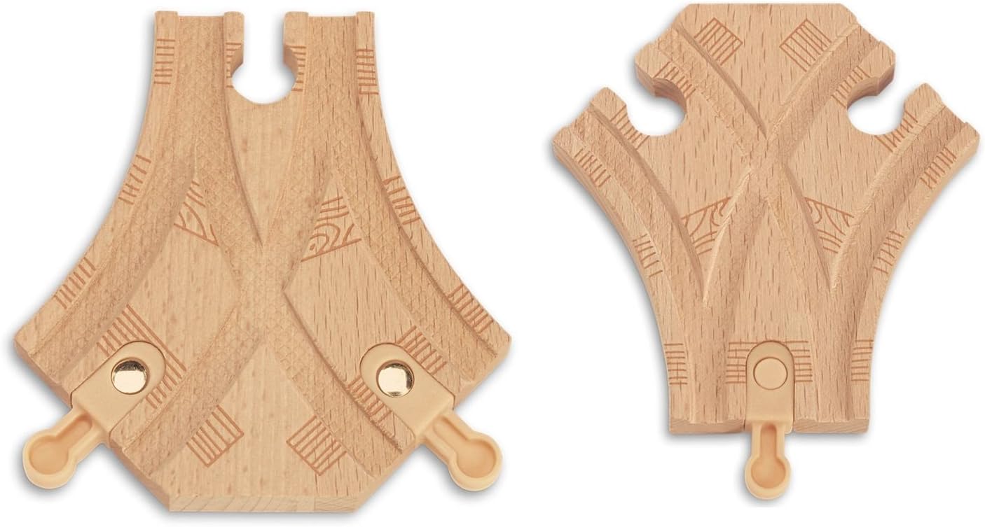 Thomas and Friends Wooden Railway - TWO Y Curved Switch Track 3.5" Male/Female
