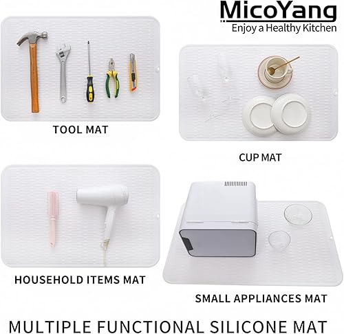 Miniatura 1147 de Tapete de silicona para secado de platos para múltiples usos, fácil de limpiar, ecológico, resistente al calor, tapete de silicona para encimera