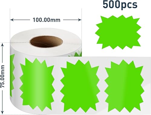 Miniatura 7 de Meitaat Etiquetas de precio Etiquetas adhesivas verdes de 4 x 3 pulgadas, autoadhesivas, etiquetas adhesivas de gran venta, letreros de explosión de