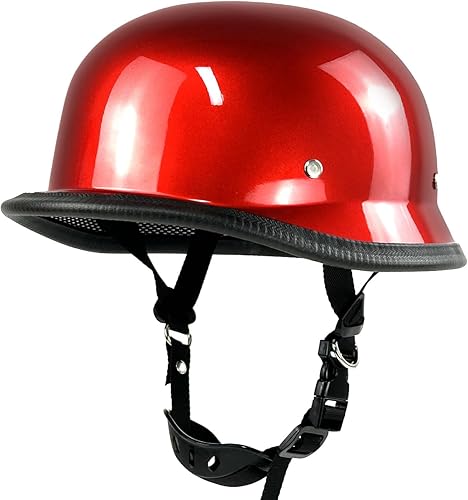 Miniatura 2 de Casco de motocicleta de estilo alemán, casco de media cara para adultos con cara abierta aprobado por DOT, casco genial para motocicleta, crucero y