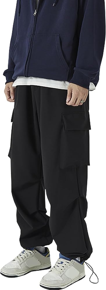 HaiZi XiHuan Baggy Black Streetwear Cargo Pants Japanese