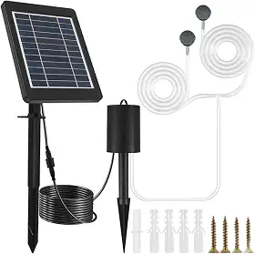 Bomba de Ar de Hidroponia Solar, Construída Em 2200mAh Battery ABS Aerador Solar IP55 Impermeável Drenável para Tanques de Peixes