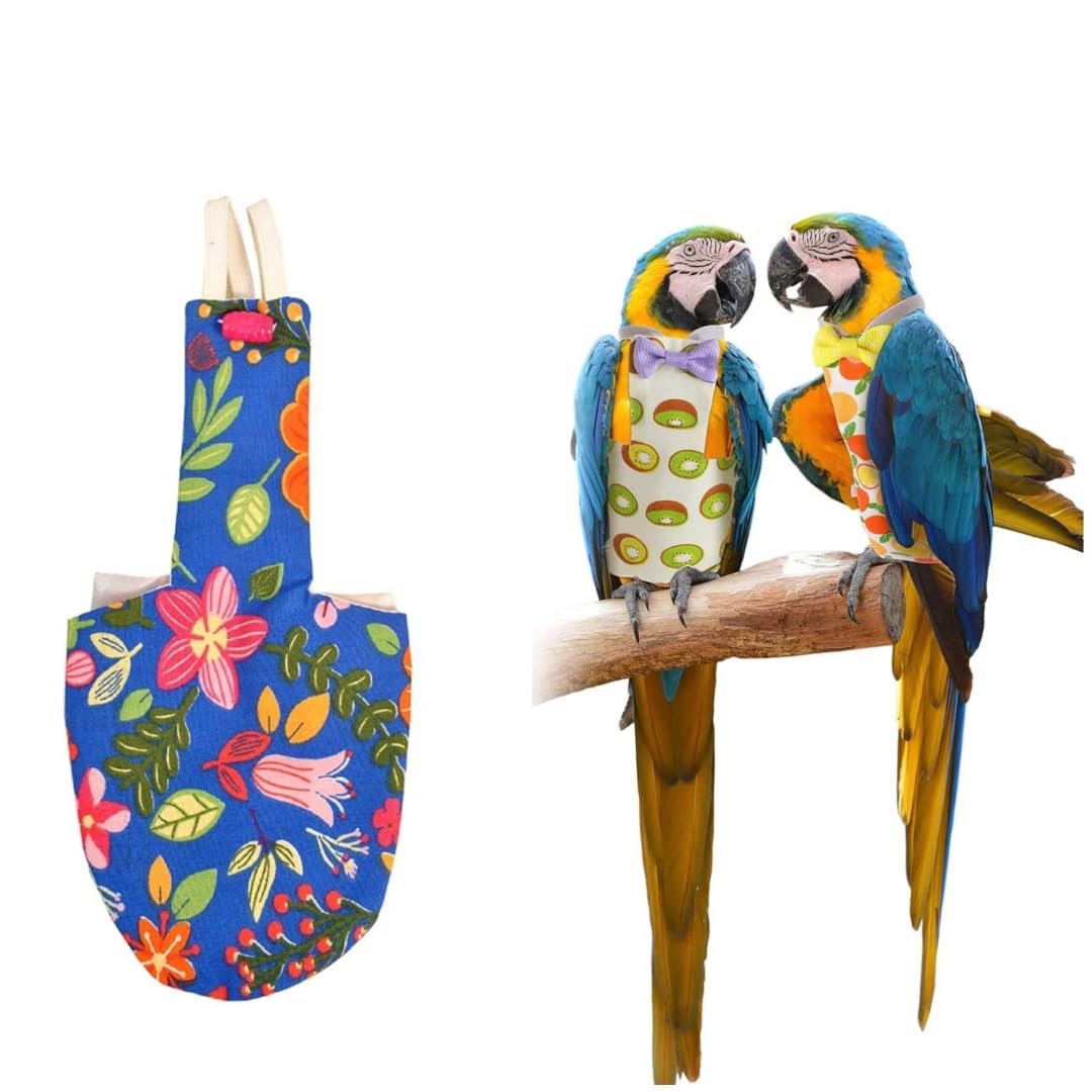 One Link Mall Bird Diaper(Size:Medium, 7 X 17cm),Reusable and Washable Flight Suit Liners,Suitable for-Grey Parrots, Macaws, Conures, Other Large Birds,(Colour May Vary) (Pack of 3)-image-32