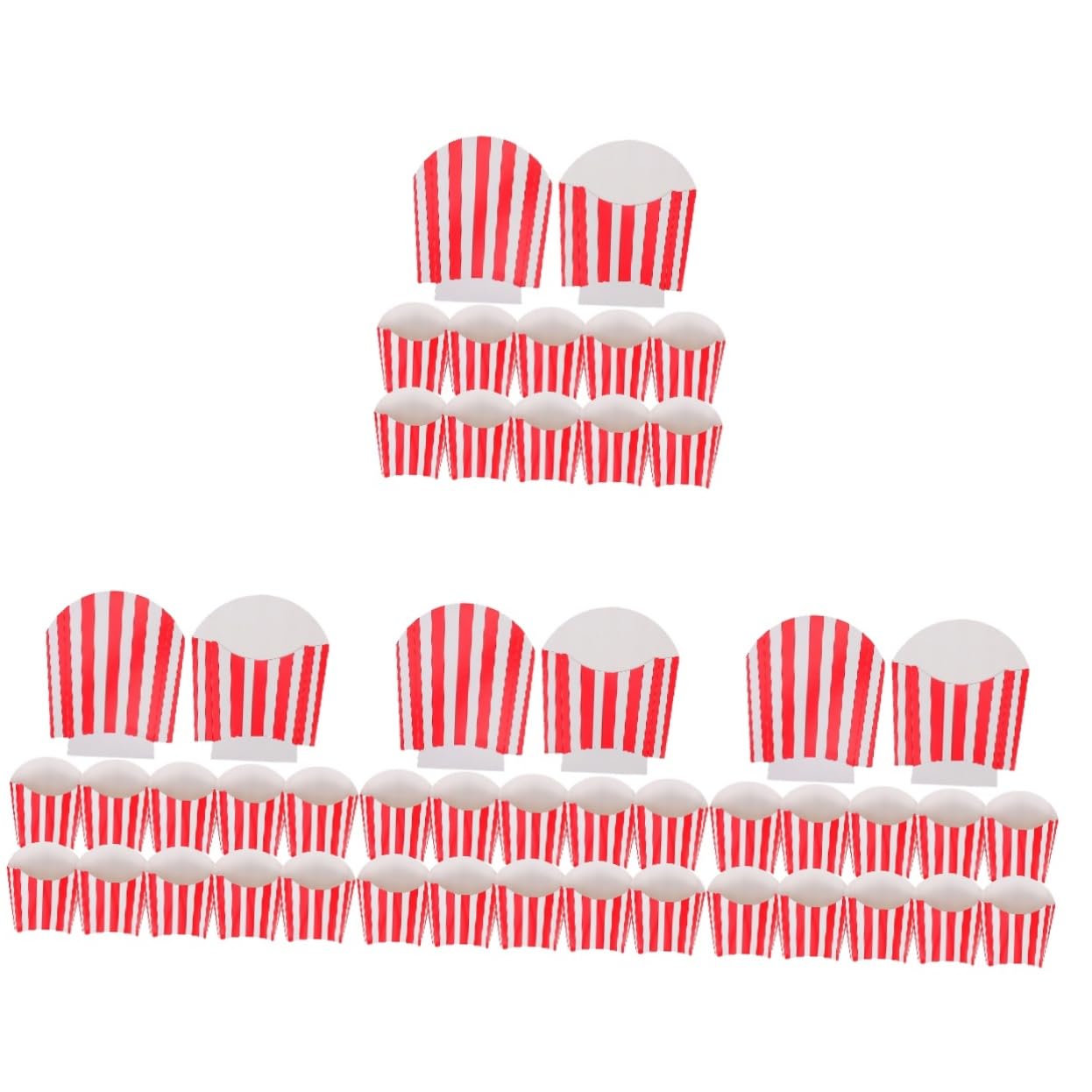 ABOOFAN 200pezzi Scatole Popcorn e Snack Per Feste Contenitori Per Fritte e Dolci Per Compleanni Matrimonio e Serate Cinema Design Strisce Rosse