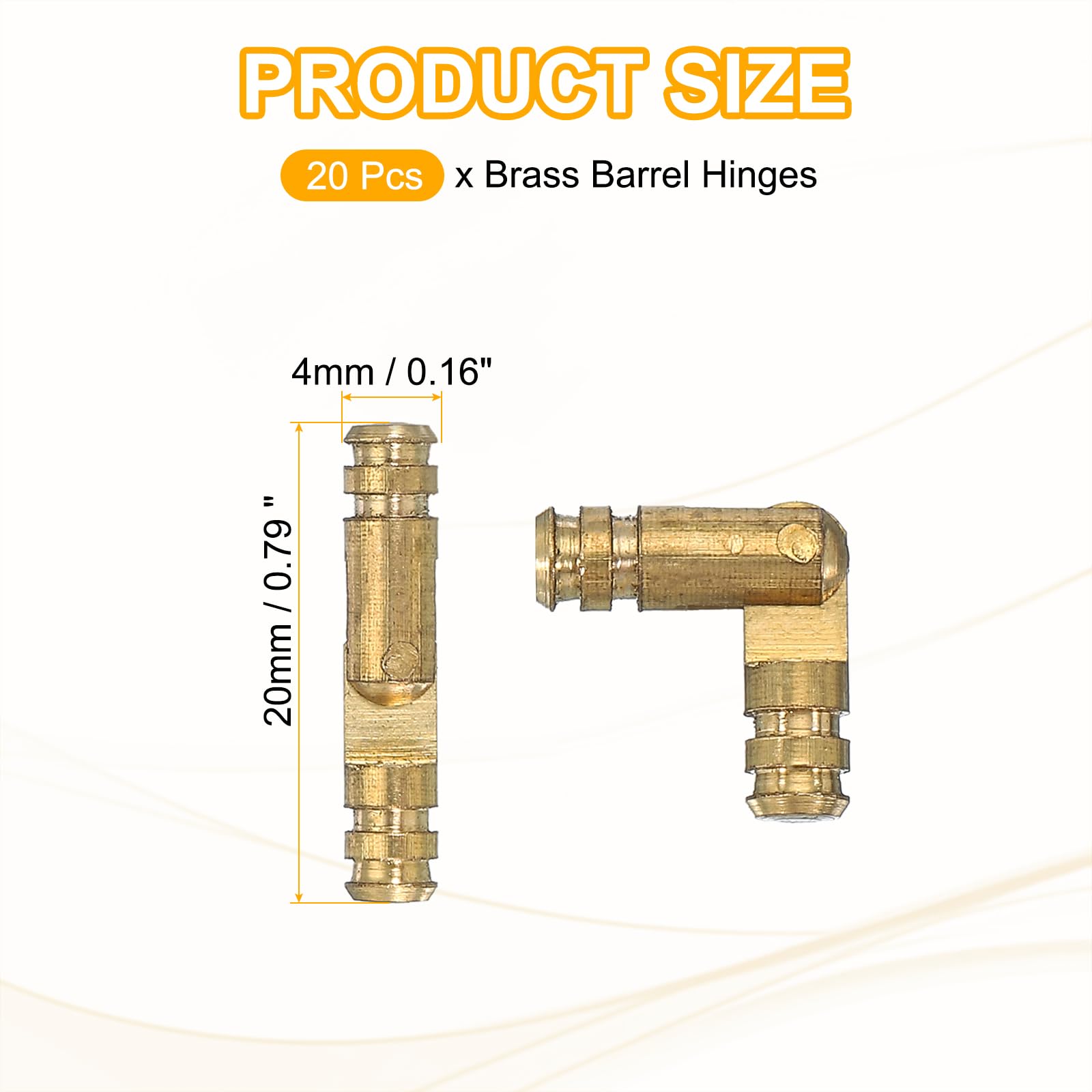 PATIKIL Hidden Brass Barrel Hinges 0.8"x0.16" - Image 2