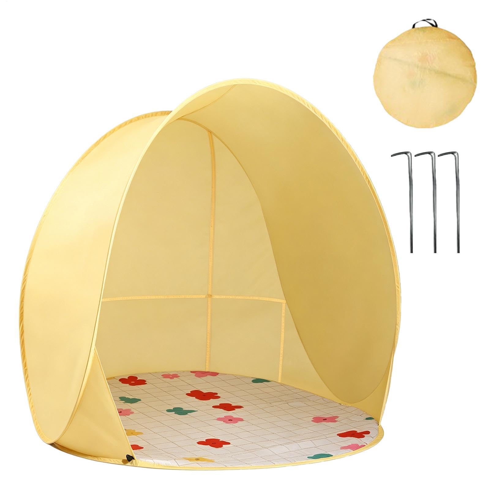 Beach Tent - Portable UV Sun Shelter, Automatic Foldable Tent For Beach | Sun Shade Shelter With Ground Nails For Camping Outdoor Picnic Backyard Poolside Family Travel Kids Boys Girls Outdoor Play