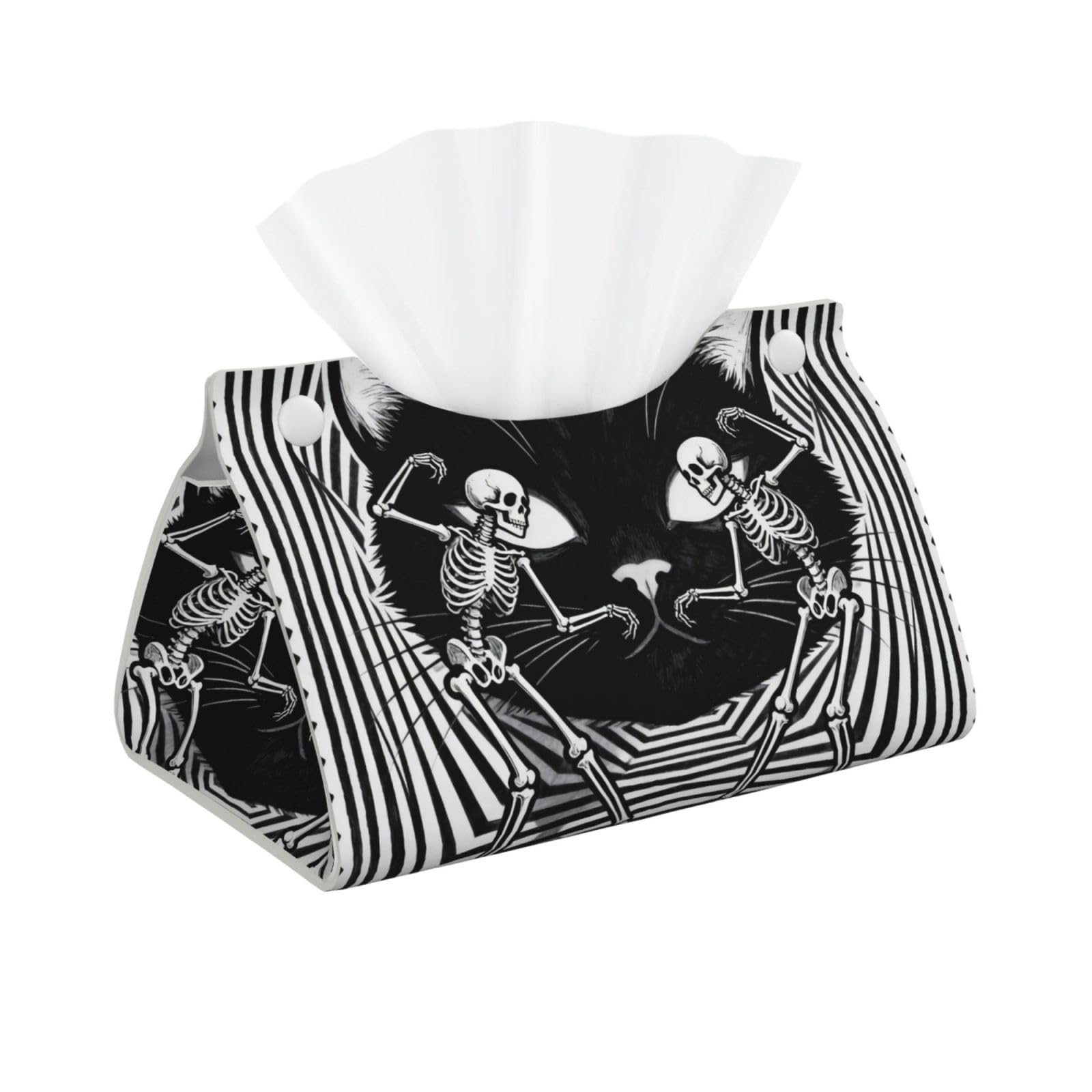 Illusion painting Long Leather Tissue Box Cover-Waterproof PU Leather Tissue Holder for Bathroom, Decorative Rectangular Tissue Case
